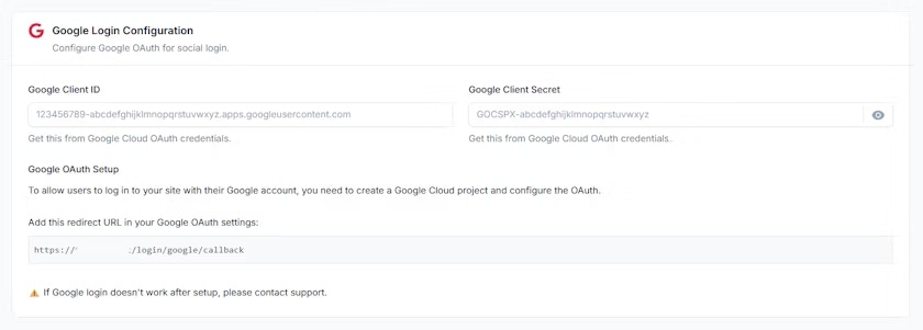 White Label Google Configuration