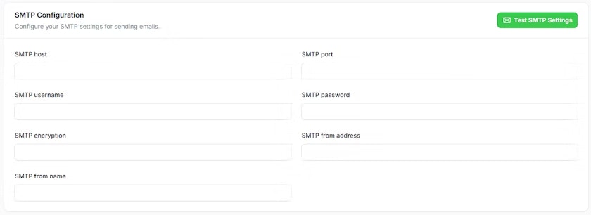 SMTP Email Settings