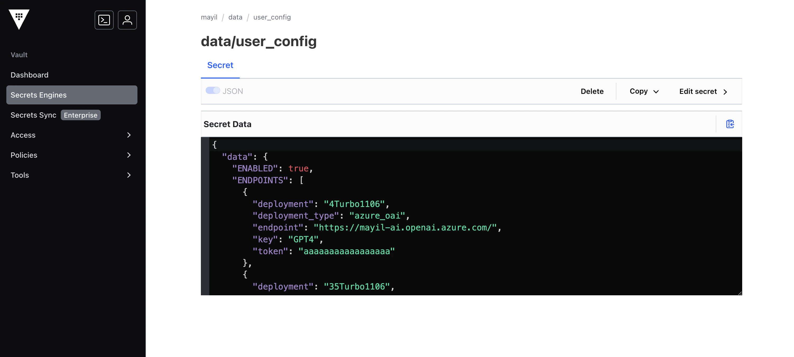 Edit Mayil's config