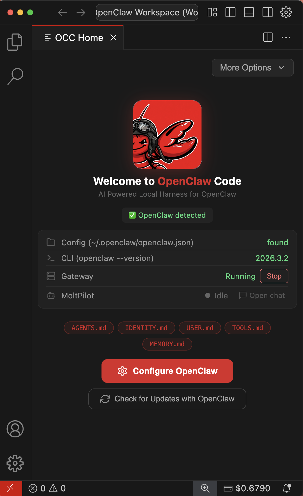 OpenClaw Code mobile view