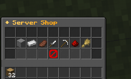 Server shop item catalog