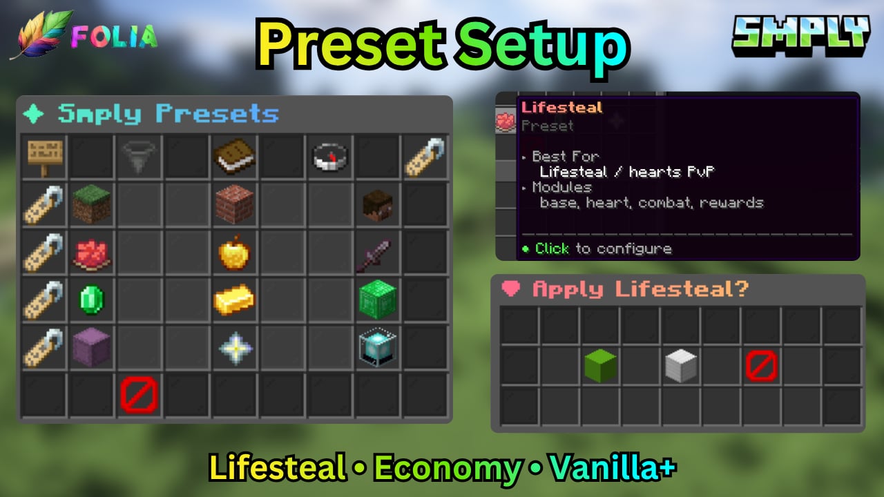 Preset setup gallery card