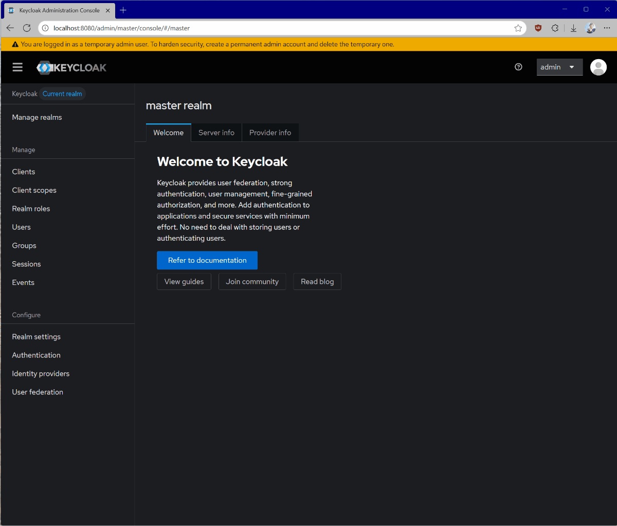 在 Keycloak 中创建新客户端。