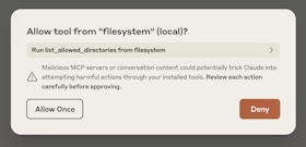 Claude requesting approval to perform a file operation