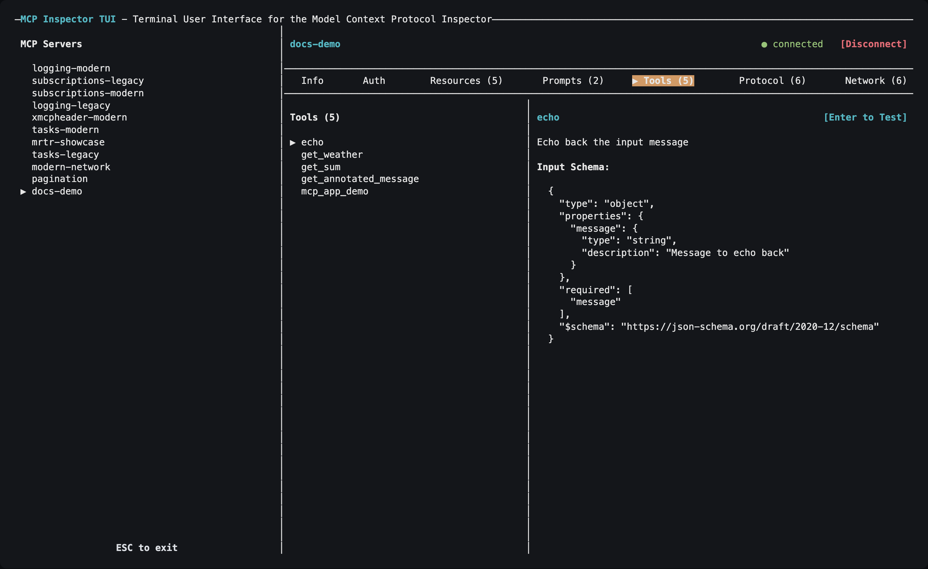 TUI client - Model Context Protocol