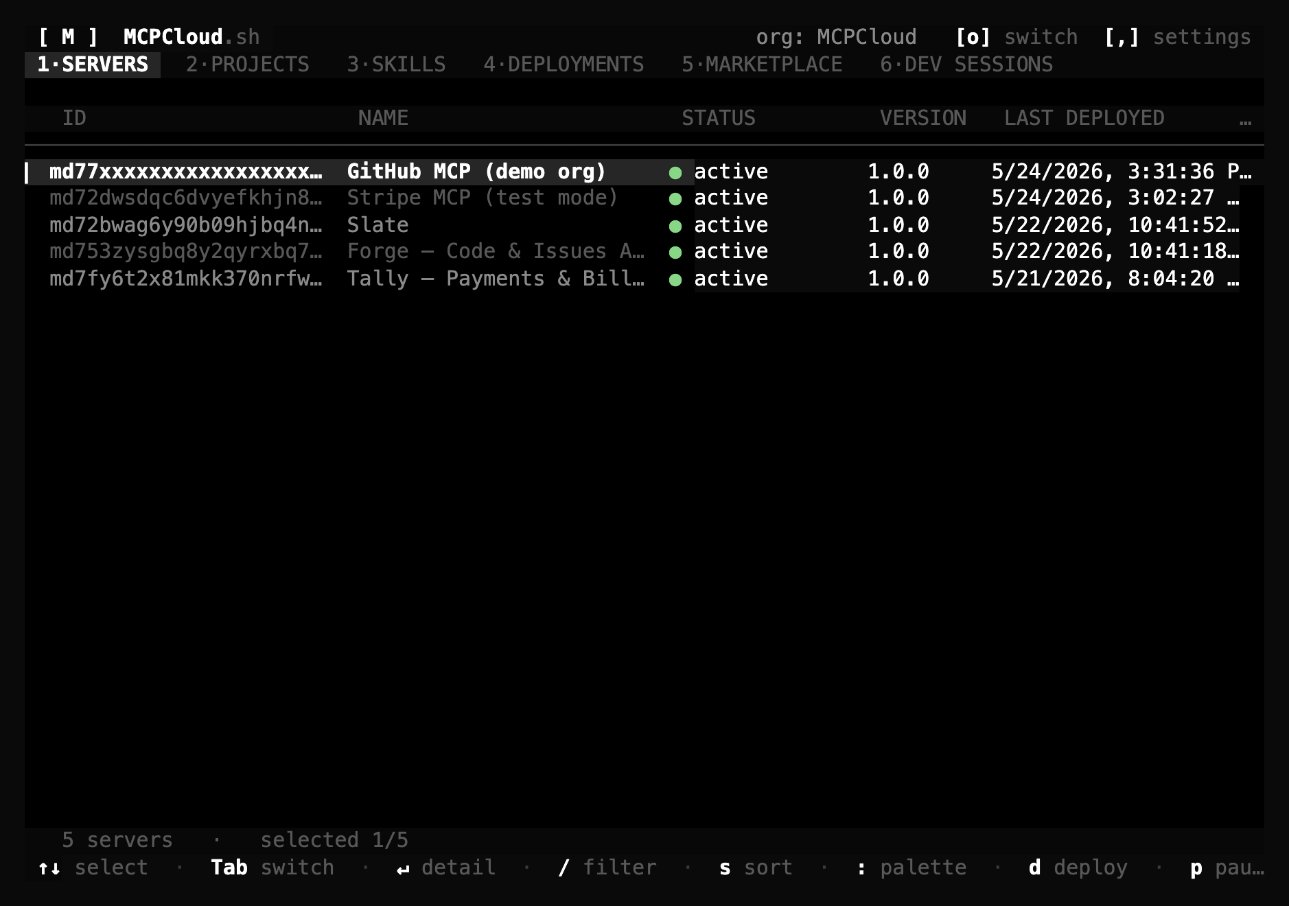 mcp ui servers tab