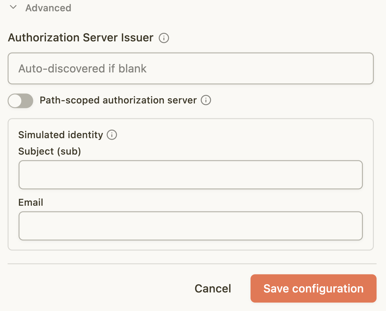 Advanced settings in the XAA Debugger