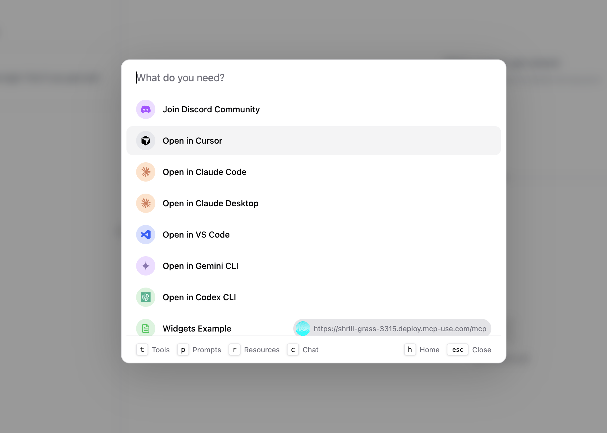 Add to Client commands in Command Palette