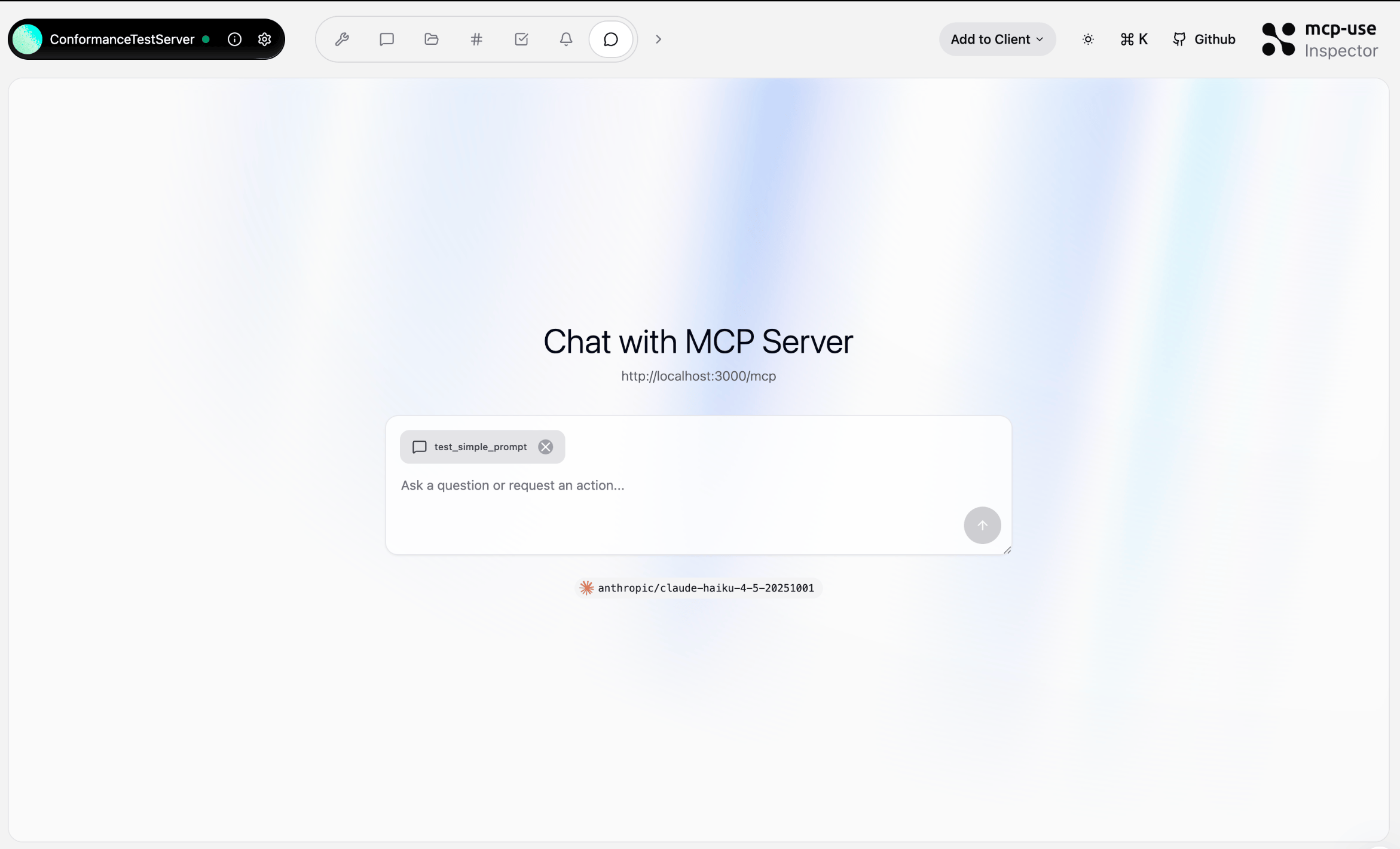 Chat showing executed prompt result included in the message