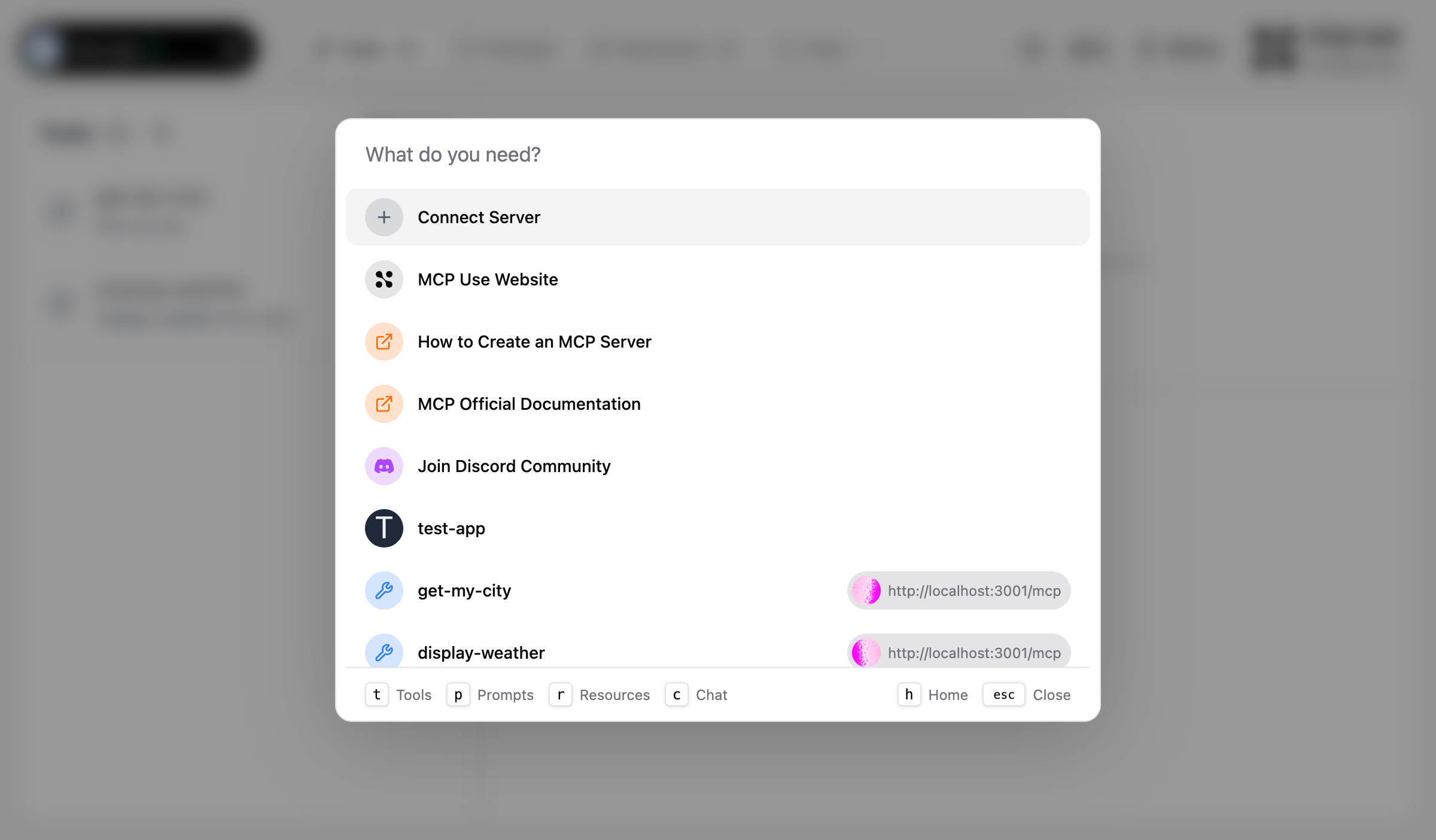 Command Palette Initial View