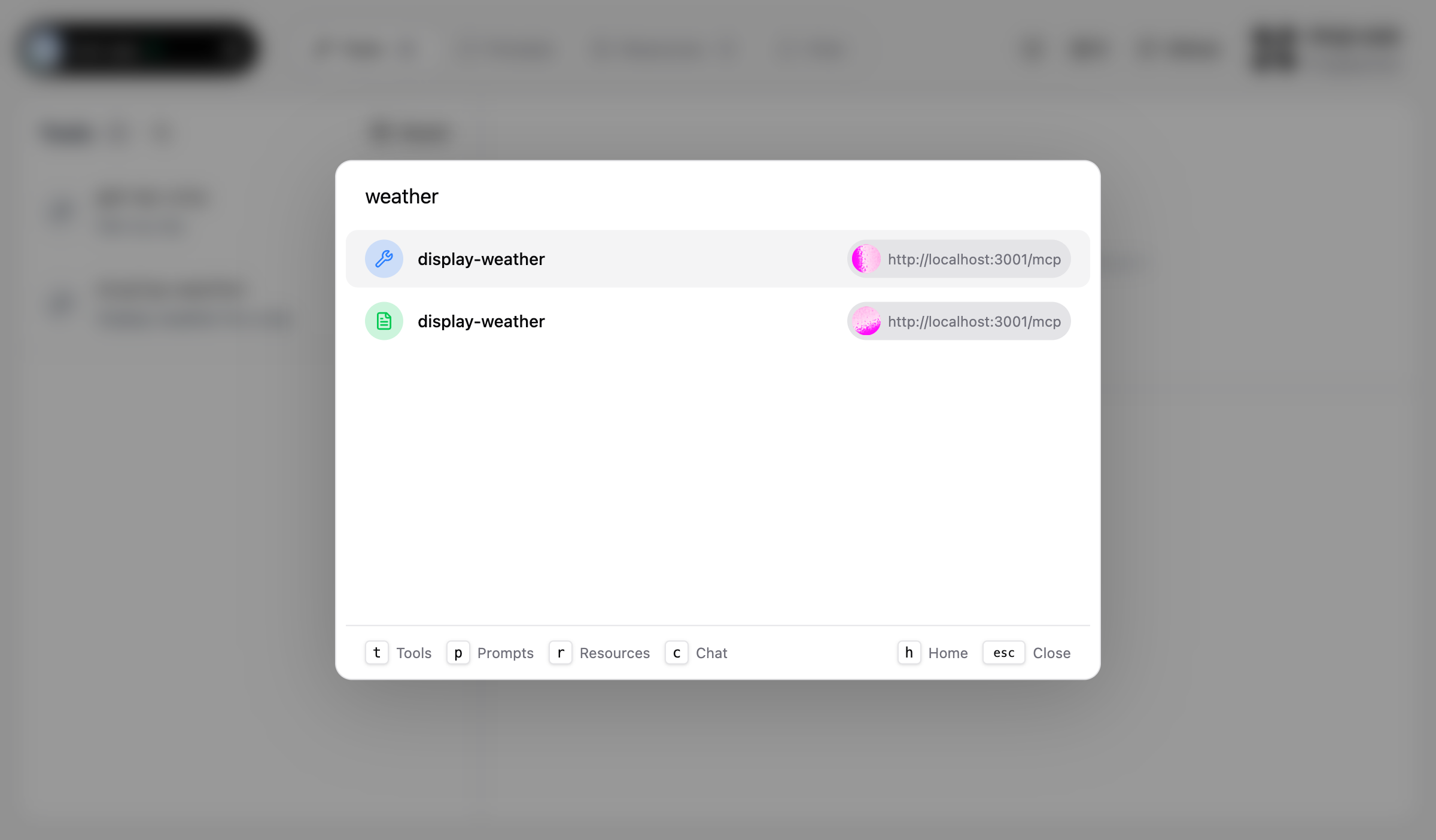 Command Palette Search Results