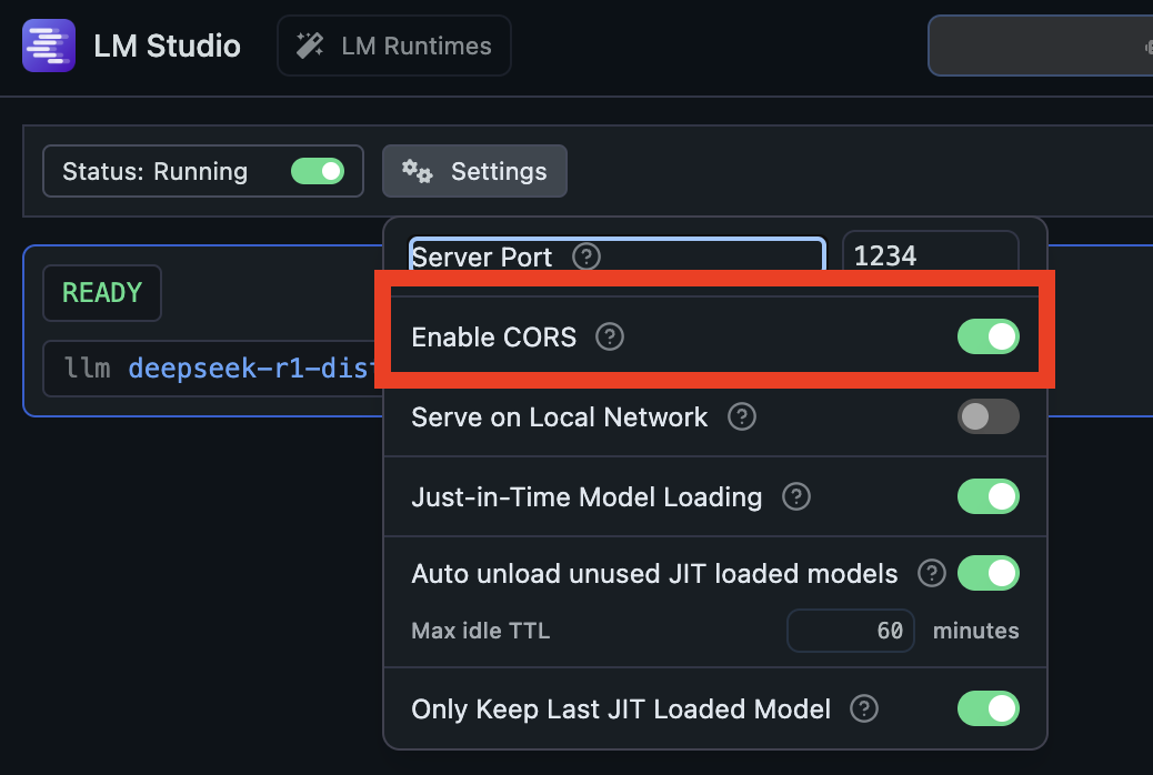 start server in lmstudio