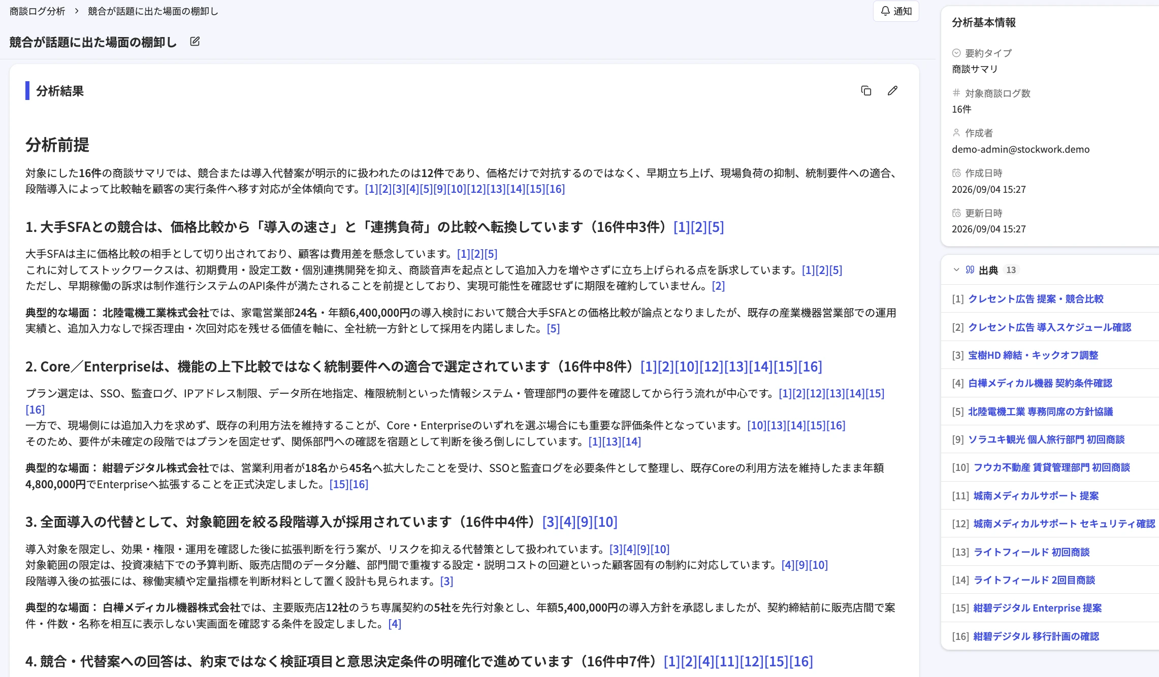 横断分析の結果