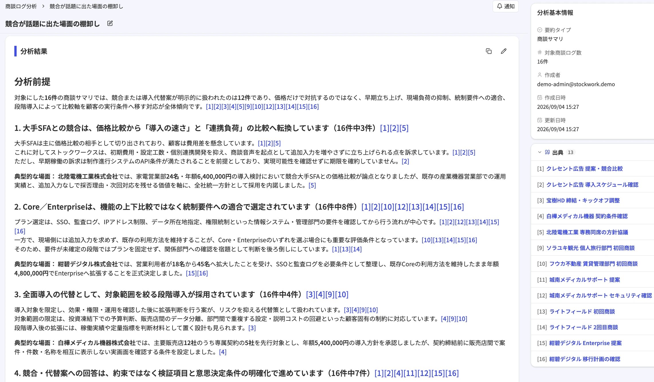 横断分析の結果
