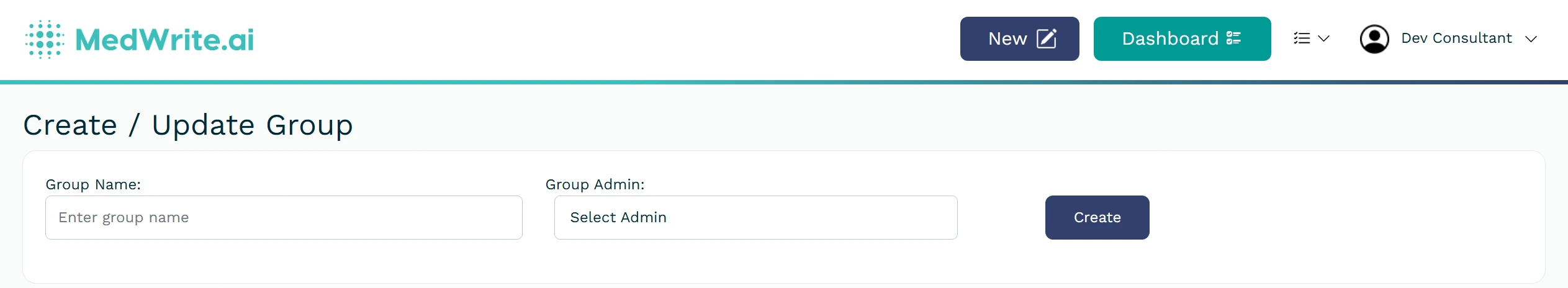 Create group form or group list