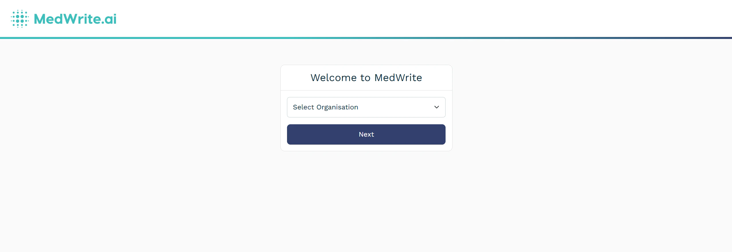 Select organisation on the registration page
