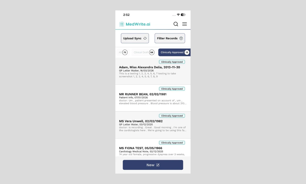 Approved confirmation or export option