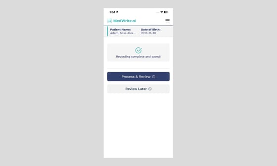 Write Later Review Later - MedWrite.ai