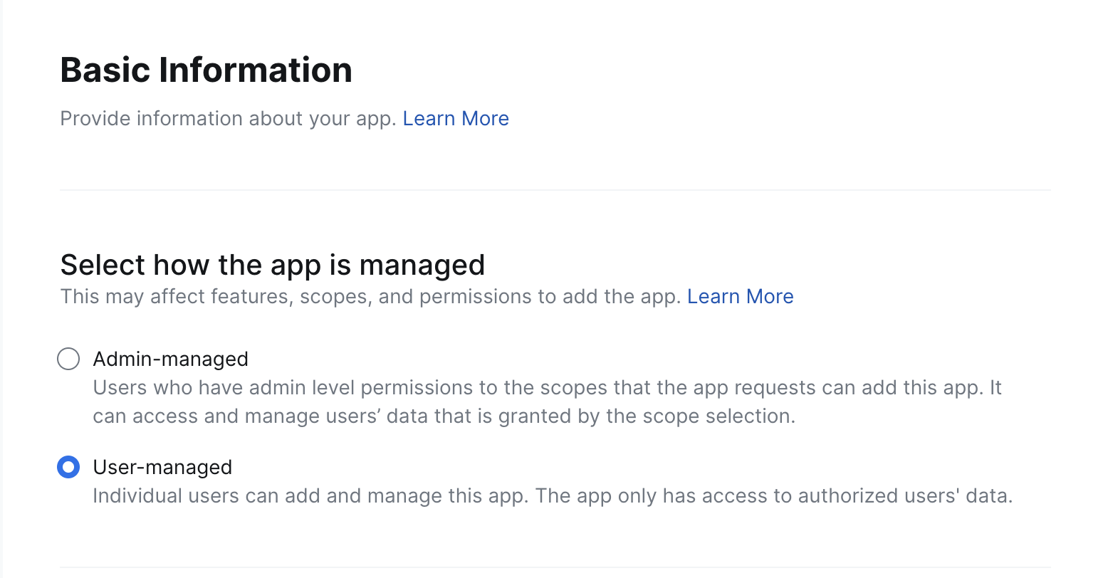 Copy your development credentials