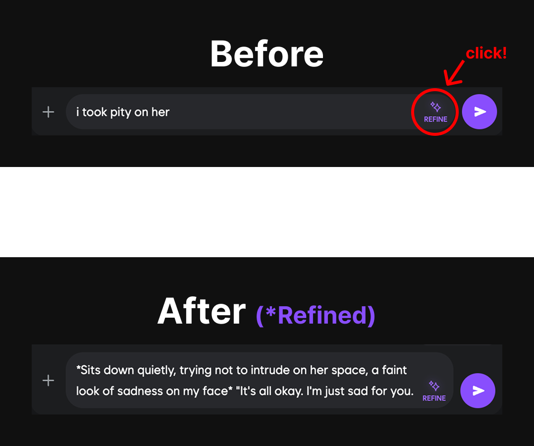 Refine Mode Before and After Comparison