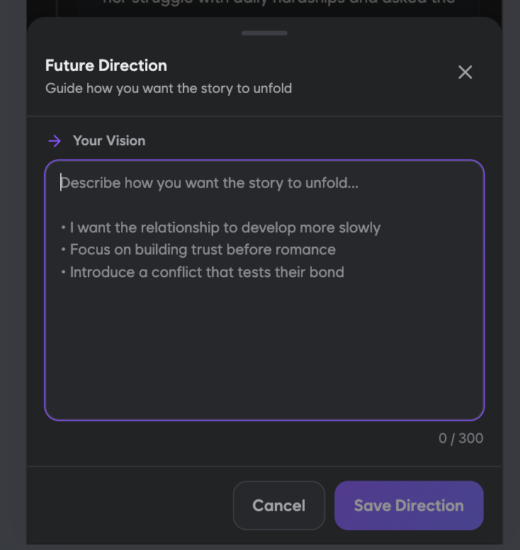Future Direction Modal