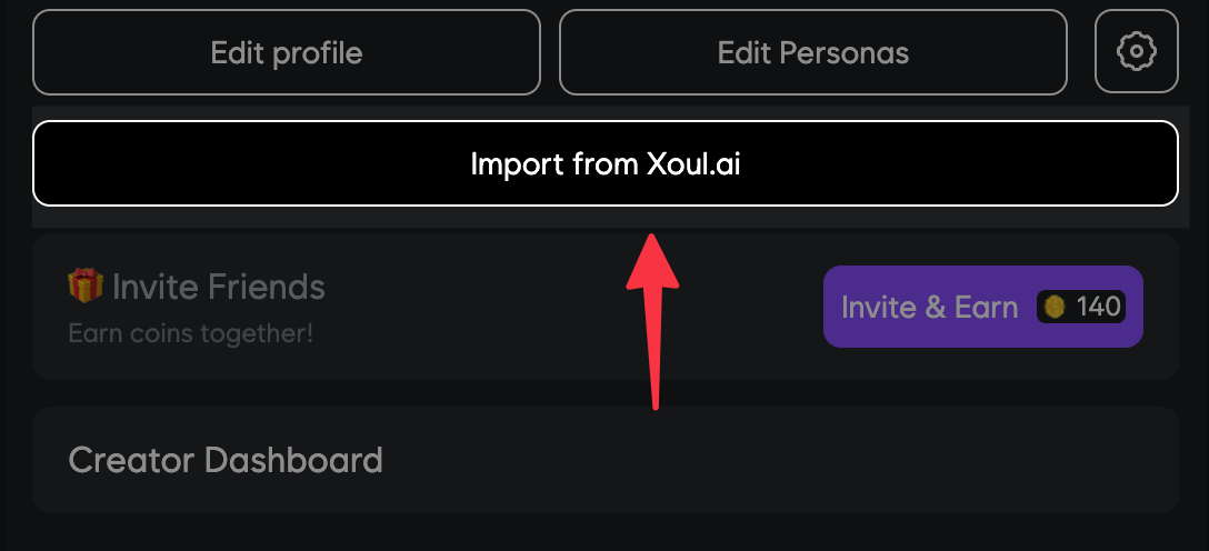 Import menu