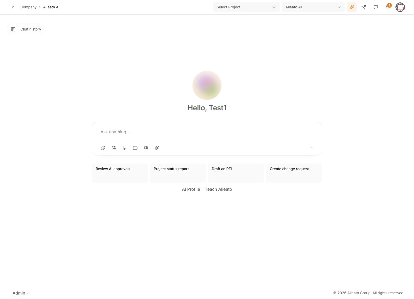 The Ask Alleato assistant