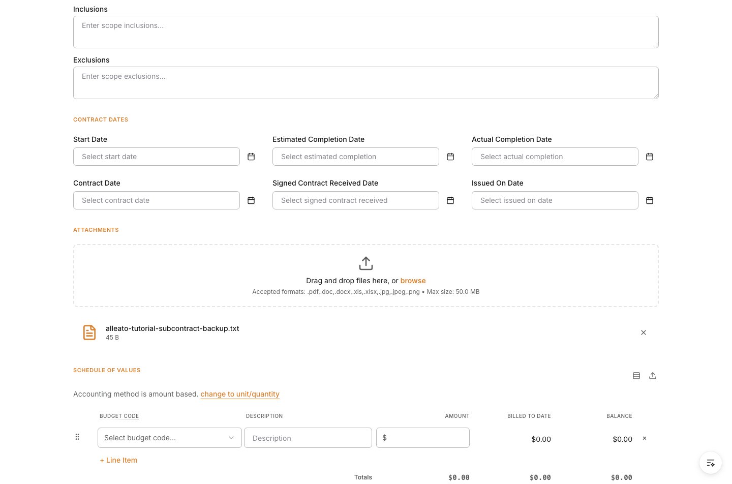 Attach backup files