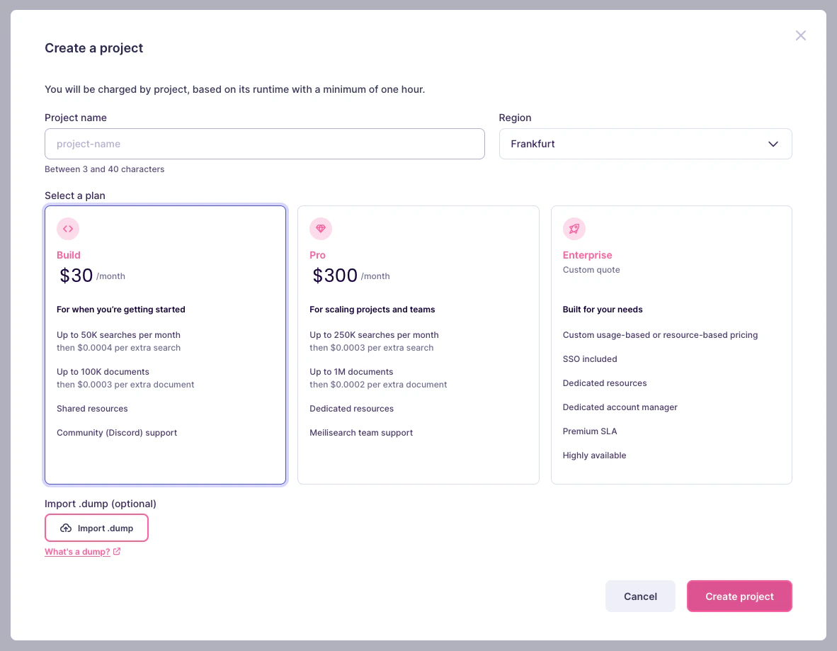 A variation of the previous modal window with an extra mandatory field: 'Select a plan'. There are a few billing plan options