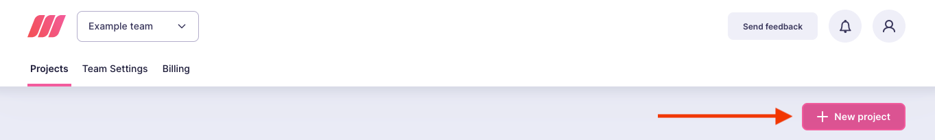 The Meilisearch Cloud menu, featuring the 'New Project' button
