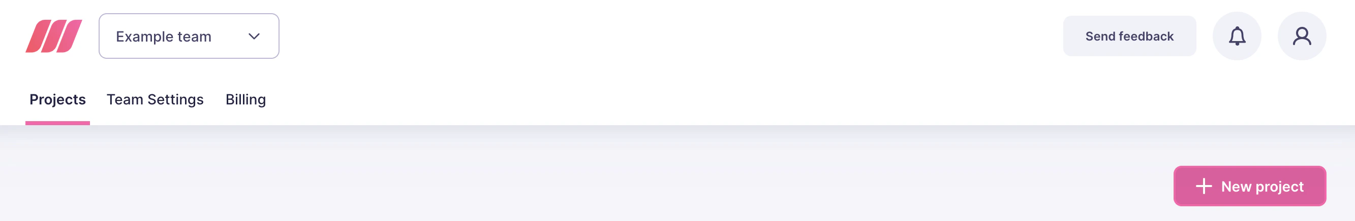 The Meilisearch Cloud menu, featuring the 'New Project' button