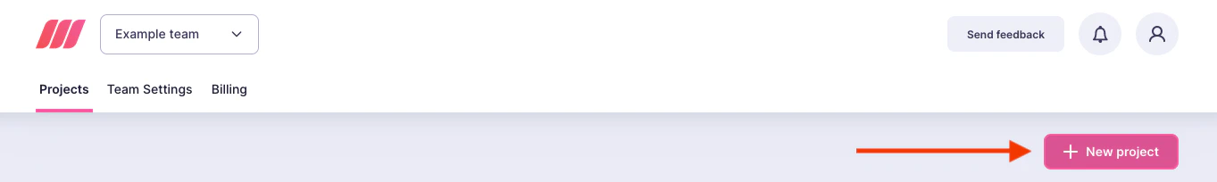 The Meilisearch Cloud menu, featuring the 'New Project' button