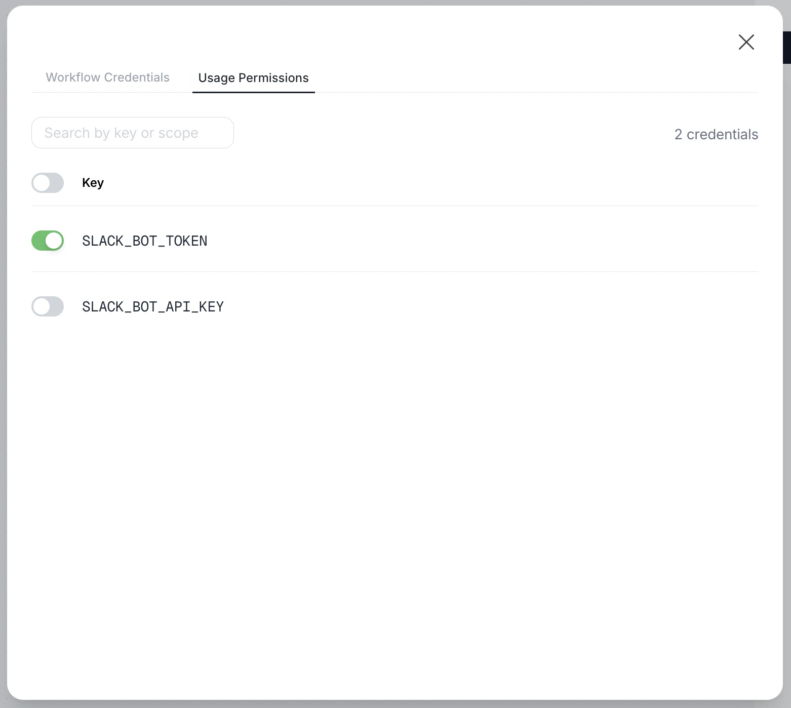 Configuração de allowlist de credentials