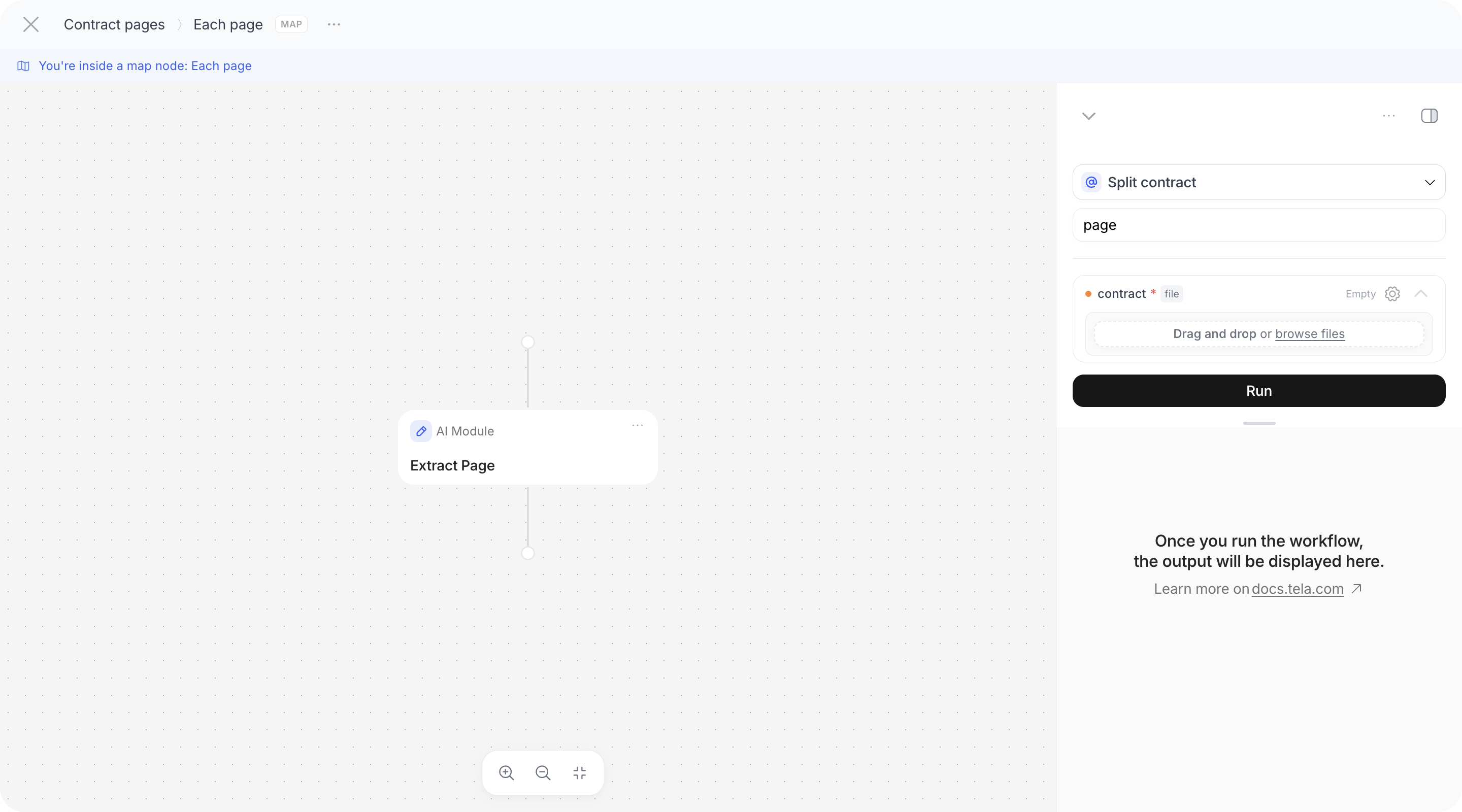Map configuration with Over and Map Variable, and the banner 'You're inside a map node' on an inner step