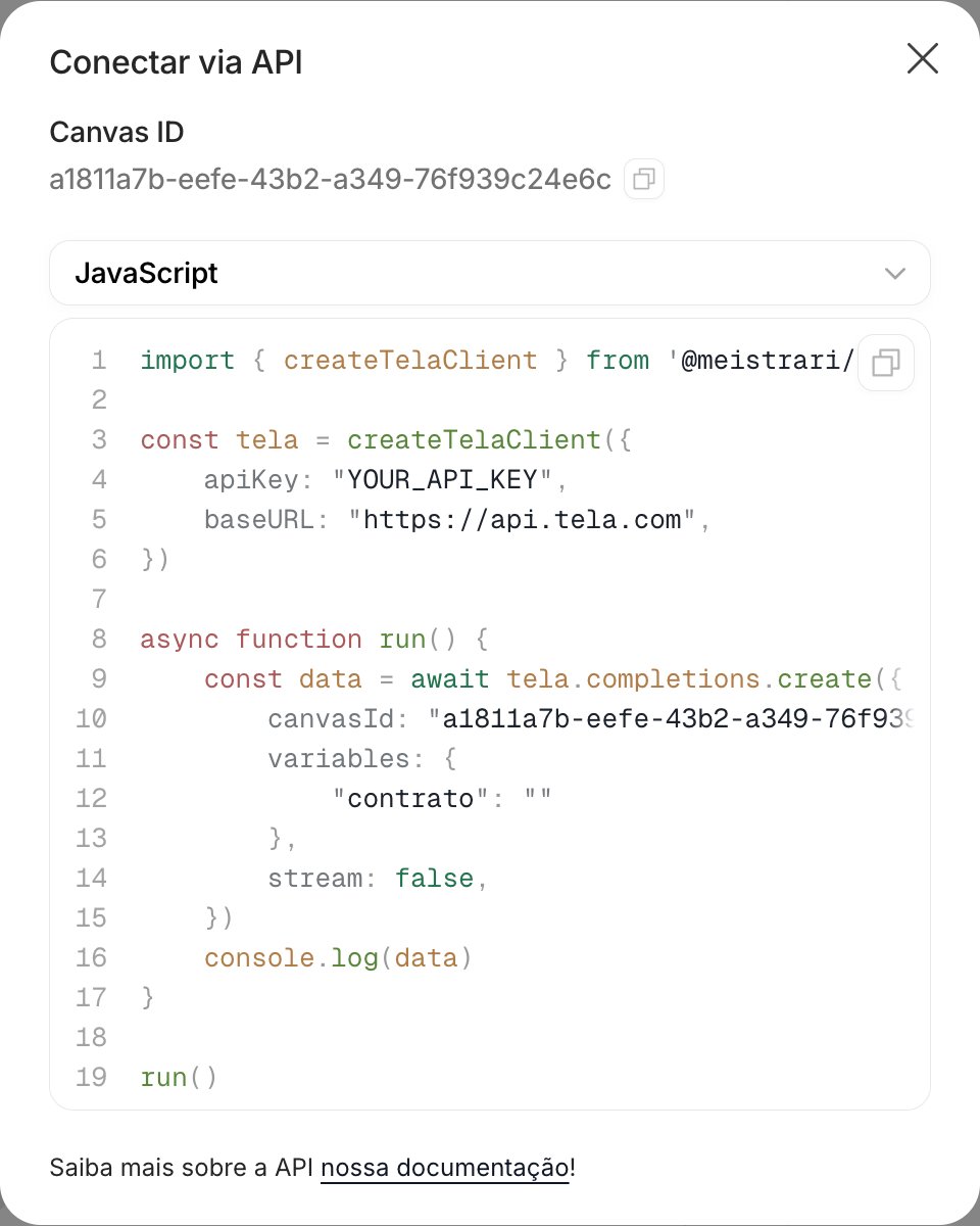 Modal Conectar via API