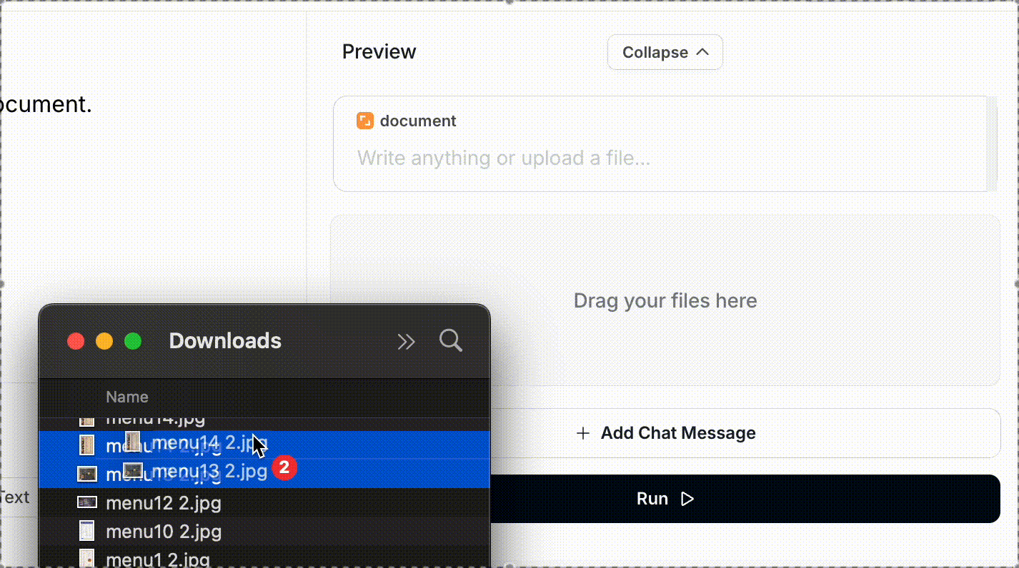 Adding multiple files to a variable field