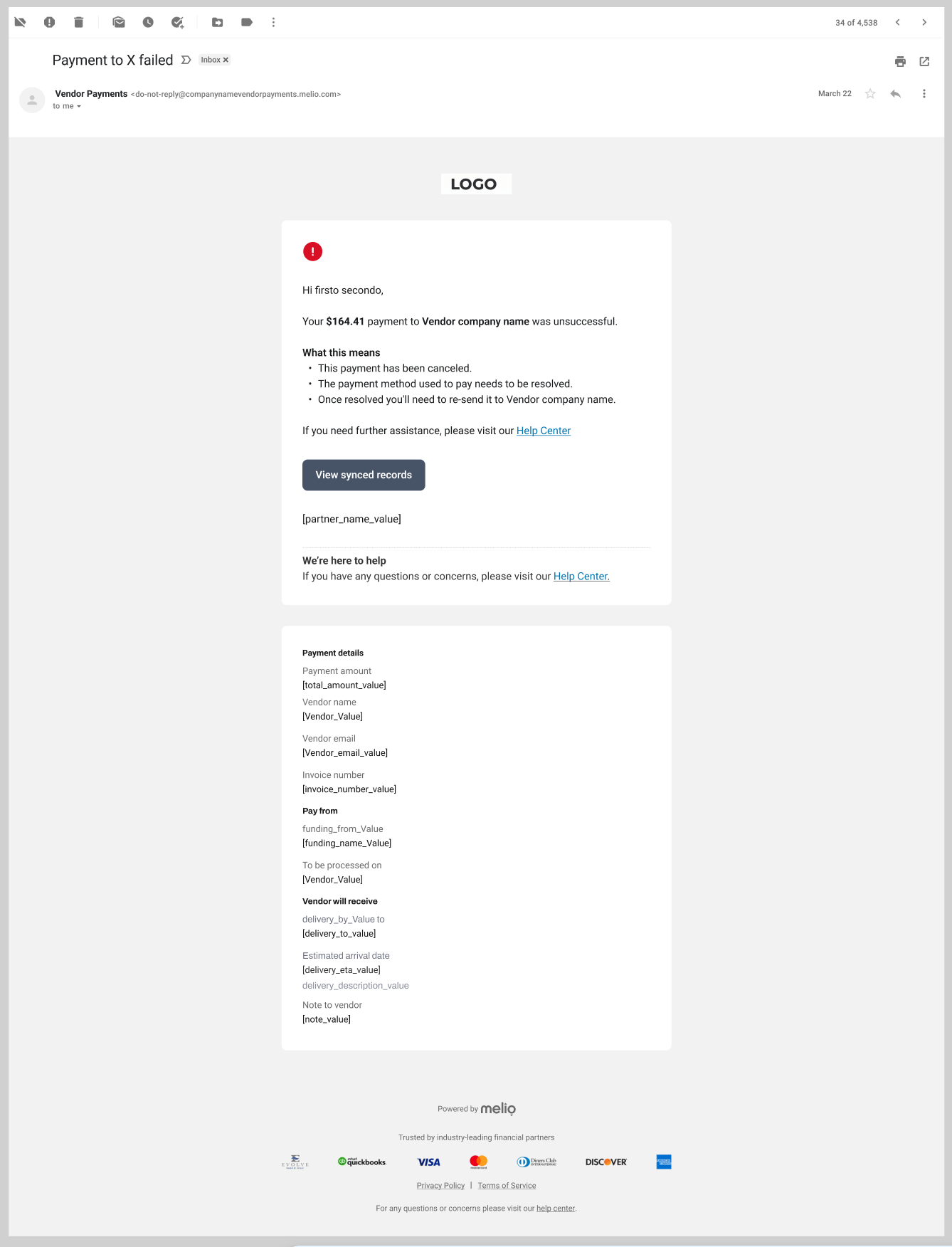 Email Payment Failed 1