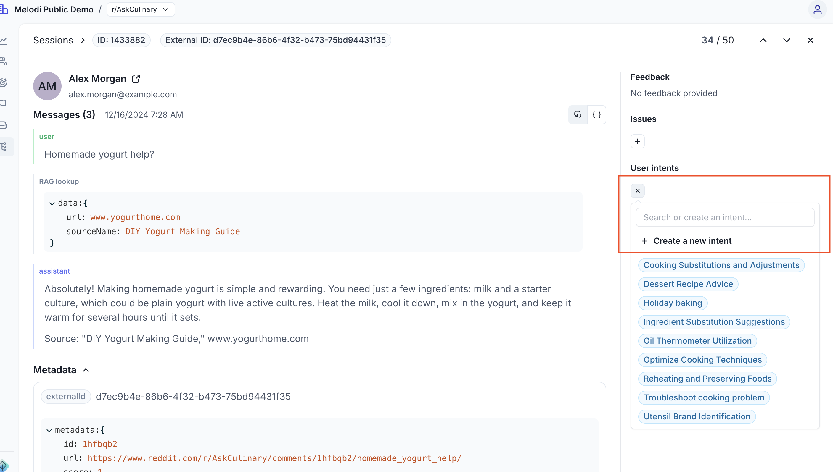 Create new intent on thread