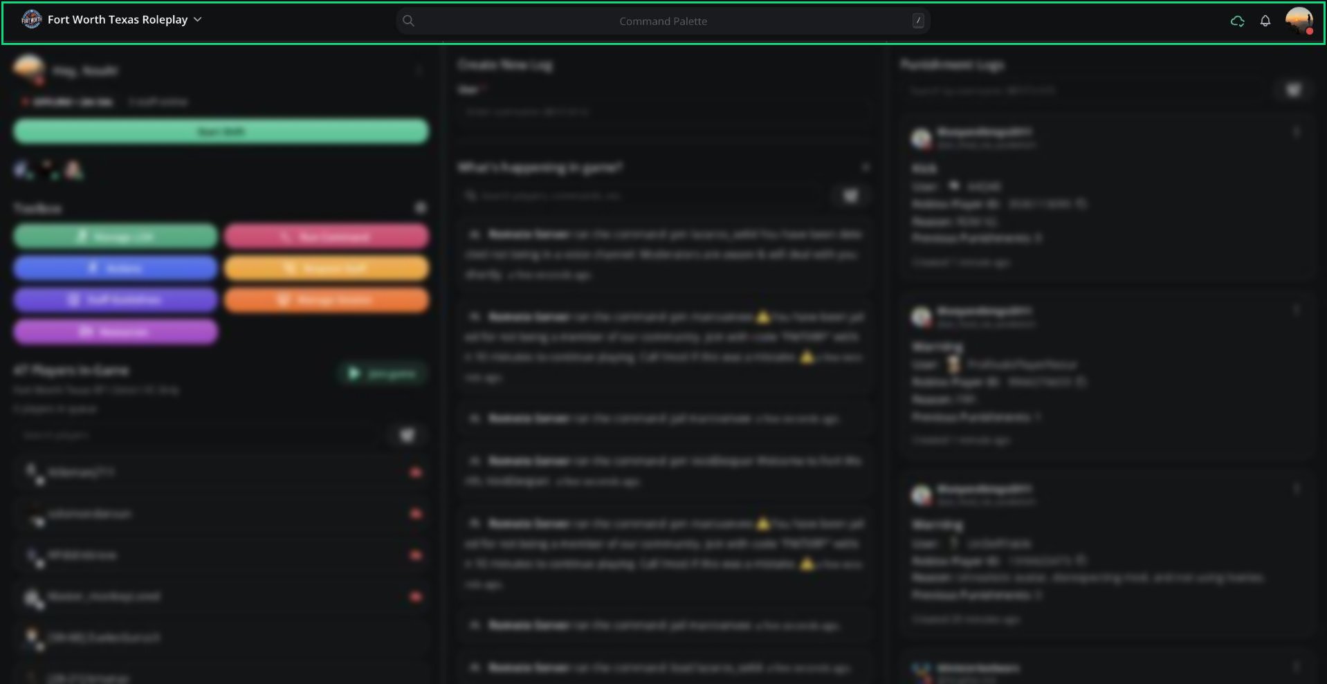 The Mod Panel header