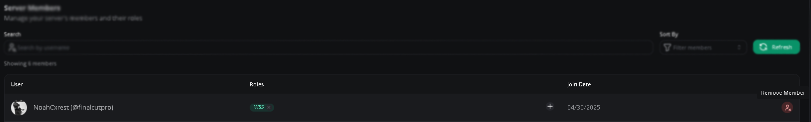 Remove Member Example