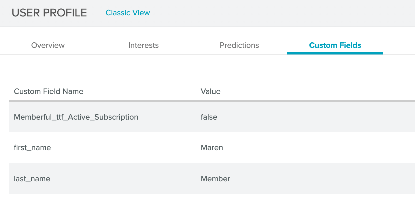 Subscriber's profile in Sailthru with custom fields