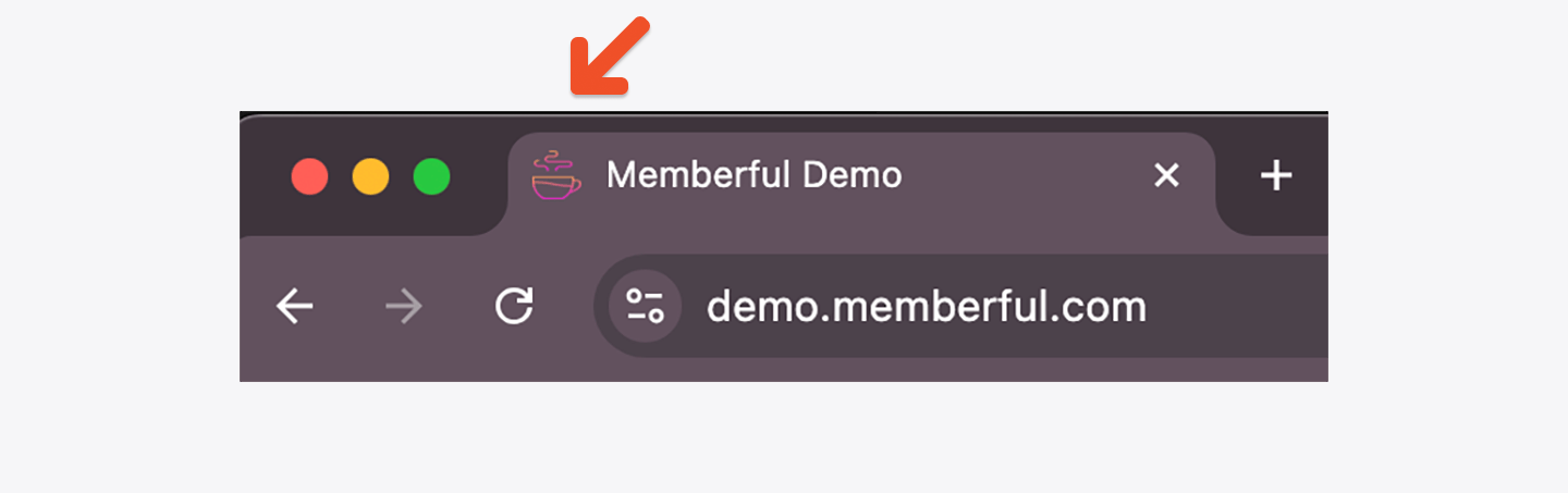 Example of a custom favicon in the browser tab