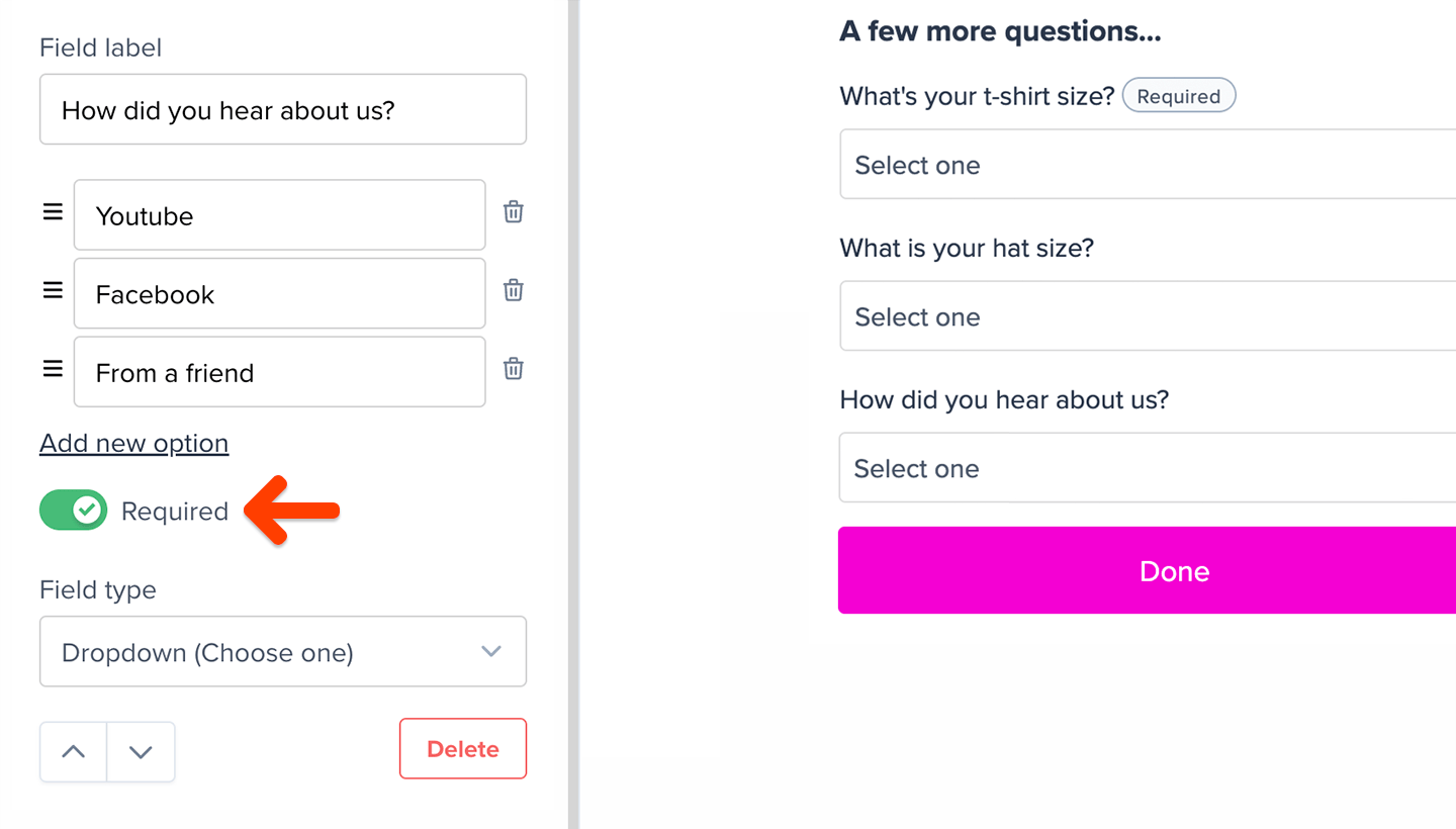 Set a custom field as required