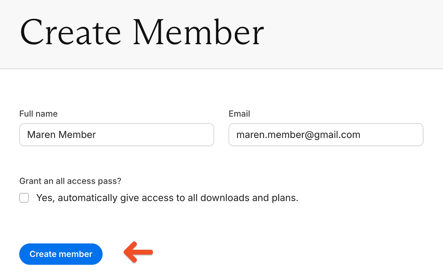 Create member