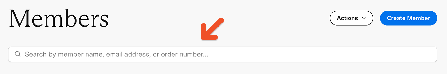 Dashboard search members