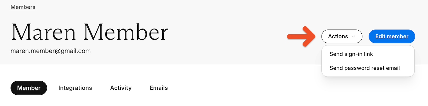 Trigger a sign-in link or password reset email