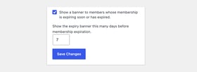 Expiring subscription banner