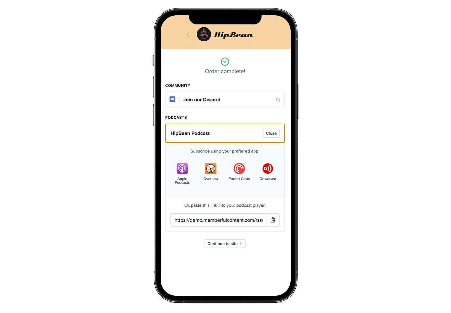 Subscribing to a podcast on iOS