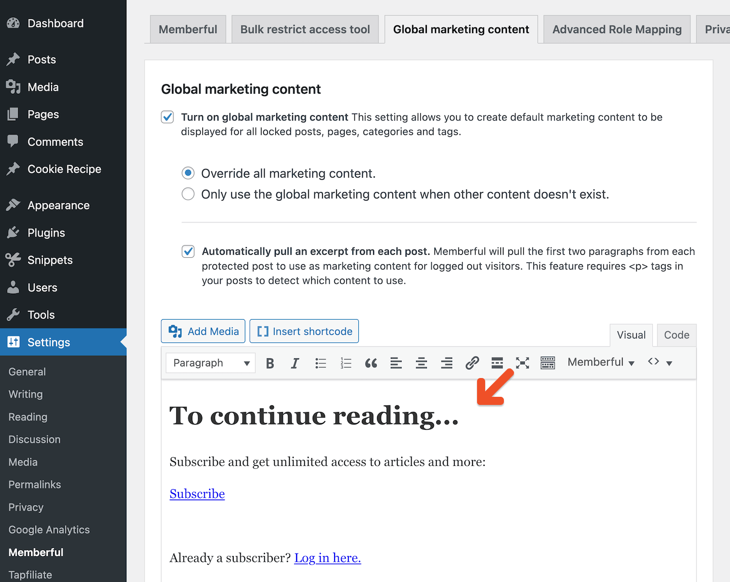 Global marketing content