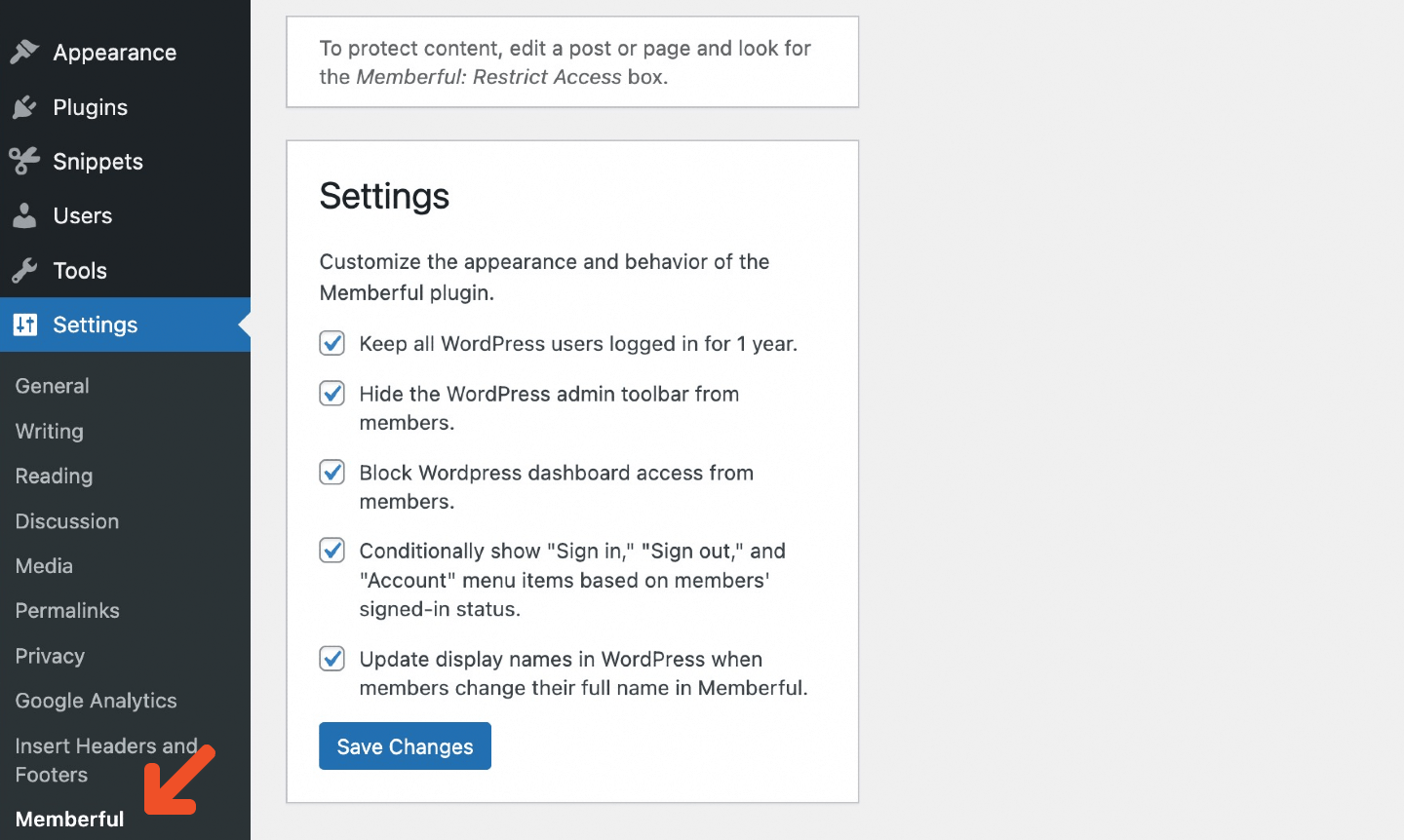 Plugin settings